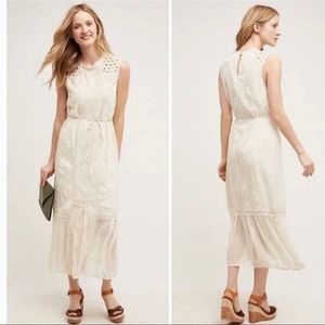 Anthropologie Tiny Marguerite Ivory Lace Maxi Dress Large